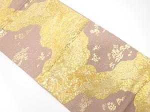 アンティーク　道長取りに鳳凰・花唐草模様織り出し袋帯(材料)